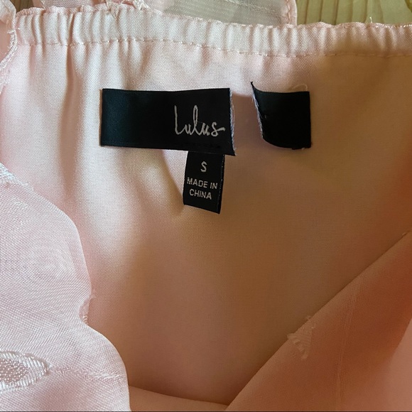 NWOT Lulus Forever Blush Pink Floral Jacquard Ruffled Maxi Dress - Picture 11 of 12